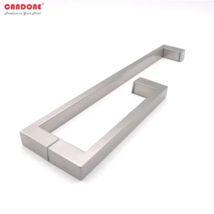 Tay nắm cửa kính Inox 304 mẫu chữ L xước mờ sang trọng cho phòng tắm