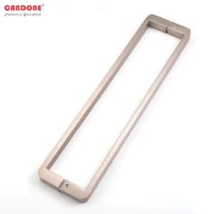 Tay nắm cửa kính màu vàng hồng Inox 304 thiết kế bo góc sang trọng