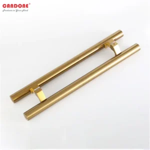 Tay nắm cửa kính mạ vàng PVD chân móng ngựa Inox 304 cao cấp
